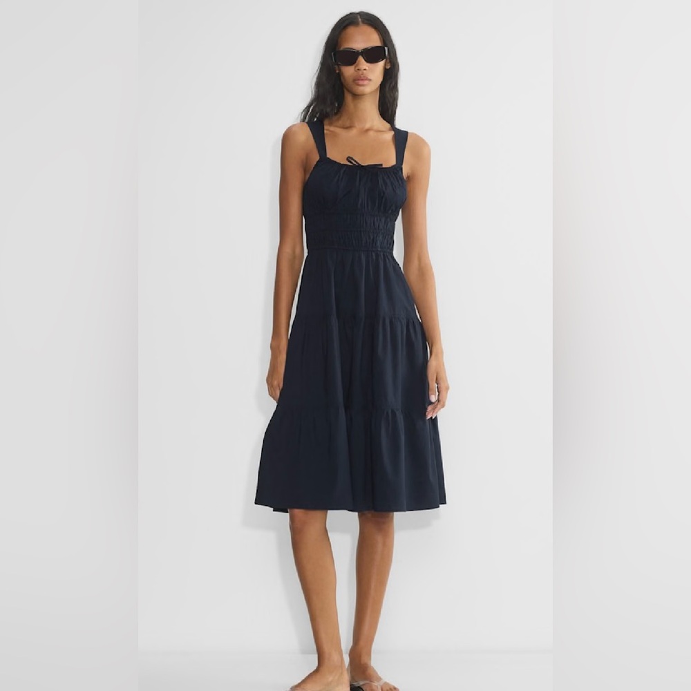 Sunday Best Blue Tiered Midi Sundress